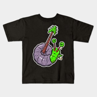 Evil Rock Snail Guitar Cartoon Kids T-Shirt